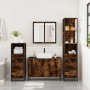 Set de muebles baño 4 pzas madera contrachapada roble ahumado de , Muebles de baño - Ref: Foro24-3301252, Precio: 325,90 €, D...