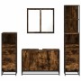 Set de muebles baño 4 pzas madera contrachapada roble ahumado de , Muebles de baño - Ref: Foro24-3301252, Precio: 325,90 €, D...