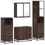 Set de muebles baño 4 pzas madera contrachapada roble marrón de , Muebles de baño - Ref: Foro24-3301259, Precio: 352,90 €, De...