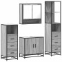 Set de muebles de baño 4 pzas madera contrachapada gris sonoma de , Muebles de baño - Ref: Foro24-3301278, Precio: 337,84 €, ...