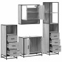 Set de muebles de baño 4 pzas madera contrachapada gris sonoma de , Muebles de baño - Ref: Foro24-3301278, Precio: 337,84 €, ...