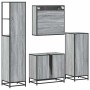 Set de muebles de baño 4 pzas madera contrachapada gris sonoma de , Muebles de baño - Ref: Foro24-3301278, Precio: 337,84 €, ...