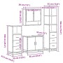 Set de muebles de baño 4 pzas madera contrachapada gris sonoma de , Muebles de baño - Ref: Foro24-3301278, Precio: 337,84 €, ...