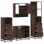 Set de muebles baño 4 pzas madera contrachapada roble marrón de , Muebles de baño - Ref: Foro24-3301299, Precio: 346,12 €, De...