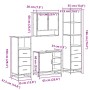 Set de muebles baño 4 pzas madera contrachapada roble marrón de , Muebles de baño - Ref: Foro24-3301299, Precio: 346,12 €, De...