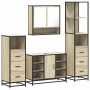 Juego de muebles de baño 4 pzas contrachapada roble sonoma de , Muebles de baño - Ref: Foro24-3301301, Precio: 333,58 €, Desc...