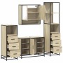 Juego de muebles de baño 4 pzas contrachapada roble sonoma de , Muebles de baño - Ref: Foro24-3301301, Precio: 333,58 €, Desc...