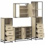 Juego de muebles de baño 4 pzas contrachapada roble sonoma de , Muebles de baño - Ref: Foro24-3301271, Precio: 332,19 €, Desc...