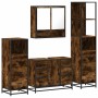 Set de muebles baño 4 pzas madera contrachapada roble ahumado de , Muebles de baño - Ref: Foro24-3301292, Precio: 417,86 €, D...