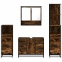 Set de muebles baño 4 pzas madera contrachapada roble ahumado de , Muebles de baño - Ref: Foro24-3301292, Precio: 417,86 €, D...
