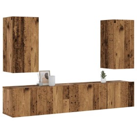 Muebles de TV de pared 4 uds madera vieja madera de ingeniería de , Muebles TV - Ref: Foro24-3328981, Precio: 146,39 €, Descu...