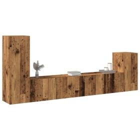 Conjunto de mueble de TV 4 piezas montado la pared madera vieja de , Muebles TV - Ref: Foro24-3329215, Precio: 149,17 €, Desc...