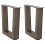 Patas para mesa de comedor en forma de V 2 uds acero natural de , Patas para mesas - Ref: Foro24-4012607, Precio: 49,91 €, De...