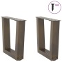 Patas para mesa de comedor en forma de V 2 uds acero natural de , Patas para mesas - Ref: Foro24-4012607, Precio: 49,91 €, De...