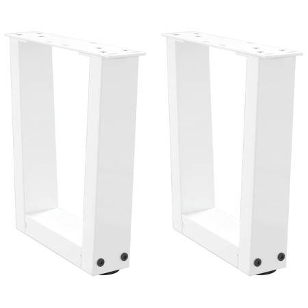 Patas para mesa de comedor forma V 2 uds blanco 40x(30-31,3) cm de , Patas para mesas - Ref: Foro24-4012605, Precio: 49,92 €,...