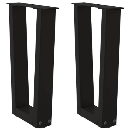 Patas para mesa de comedor en forma de V 2 uds acero negro de , Patas para mesas - Ref: Foro24-4012624, Precio: 50,31 €, Desc...