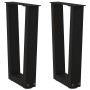 Patas para mesa de comedor en forma de V 2 uds acero negro de , Patas para mesas - Ref: Foro24-4012624, Precio: 50,31 €, Desc...
