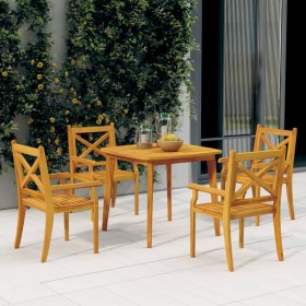 Juego de comedor de jardín 5 piezas madera maciza de acacia de vidaXL, Conjuntos de jardín - Ref: Foro24-3058000, Precio: 395...