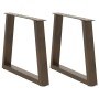 Patas para mesa de comedor forma de V 2 uds acero natural acero de , Patas para mesas - Ref: Foro24-4012555, Precio: 71,84 €,...
