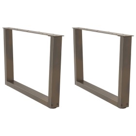 Patas para mesa de comedor forma de V 2 uds acero natural acero de , Patas para mesas - Ref: Foro24-4012639, Precio: 72,67 €,...