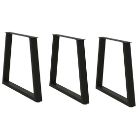 Patas para mesa de comedor en forma de V 3 uds acero negro de , Patas para mesas - Ref: Foro24-4012588, Precio: 117,93 €, Des...