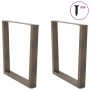Patas para mesa de comedor en forma de V 2 uds acero natural de , Patas para mesas - Ref: Foro24-4012651, Precio: 100,76 €, D...