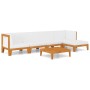 Juego muebles de jardín y cojines 6 pzas madera maciza acacia de vidaXL, Conjuntos de jardín - Ref: Foro24-3058140, Precio: 7...