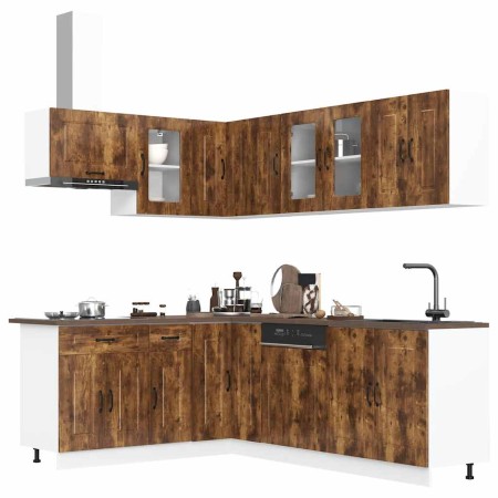 Mueble cocina Kalmar roble ahumado 11 pzas madera contrachapada de , Armarios de cocina - Ref: Foro24-3314886, Precio: 731,74...