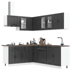 Mueble de cocina Lucca negra 11 piezas madera contrachapada de , Armarios de cocina - Ref: Foro24-3314892, Precio: 731,42 €, ...