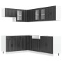 Mueble de cocina Lucca negra 11 piezas madera contrachapada de , Armarios de cocina - Ref: Foro24-3314892, Precio: 731,42 €, ...