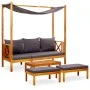 Banco de jardín con mesa y reposapiés madera de acacia macizoa de vidaXL, Bancos de jardín - Ref: Foro24-3058010, Precio: 419...