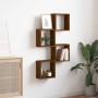 Estantes cubo de pared 4 unidades roble marrón 30x15x30 cm de , Estantes y estanterías - Ref: Foro24-815886, Precio: 38,22 €,...
