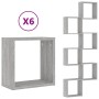 Estantes cubo de pared 6 unidades gris sonoma 30x15x30 cm de , Estantes y estanterías - Ref: Foro24-815884, Precio: 47,18 €, ...