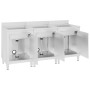 Fregadero de cocina comercial 3 piezas de acero inoxidable de vidaXL, Restauración - Ref: Foro24-3058274, Precio: 951,81 €, D...
