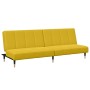 Sofá cama de 2 plazas con taburete terciopelo amarillo en Sofás | Comprar online en Foru.es