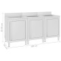 Fregadero de cocina comercial 3 piezas de acero inoxidable de vidaXL, Restauración - Ref: Foro24-3058274, Precio: 951,81 €, D...