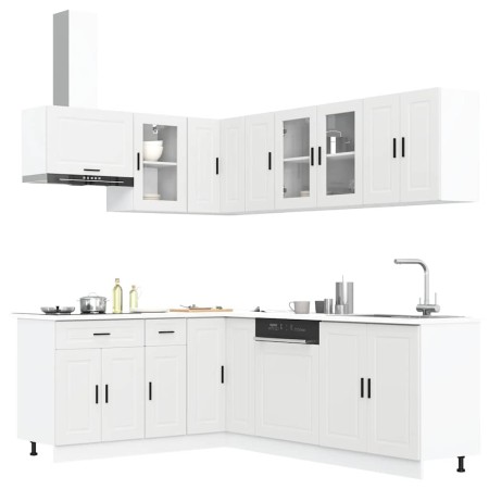 Mueble de cocina Porto blanco 11 piezas madera contrachapada de , Armarios de cocina - Ref: Foro24-3314901, Precio: 746,03 €,...