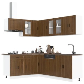 Mueble cocina Porto roble marrón 11 pzas madera contrachapada de , Armarios de cocina - Ref: Foro24-3314908, Precio: 683,57 €...