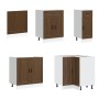 Mueble cocina Porto roble marrón 11 pzas madera contrachapada de , Armarios de cocina - Ref: Foro24-3314908, Precio: 683,57 €...