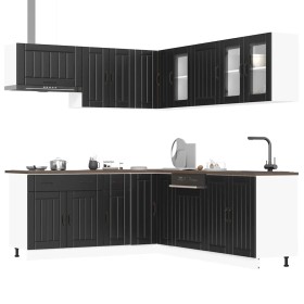 Mueble de cocina Lucca negra 11 piezas madera contrachapada de , Armarios de cocina - Ref: Foro24-3314922, Precio: 740,00 €, ...