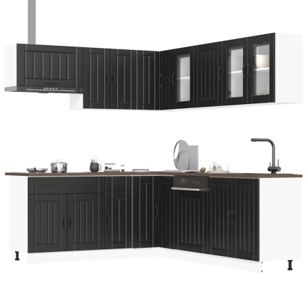 Mueble de cocina Lucca negra 11 piezas madera contrachapada de , Armarios de cocina - Ref: Foro24-3314922, Precio: 740,00 €, ...