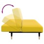 Sofá cama de 2 plazas con taburete terciopelo amarillo en Sofás | Comprar online en Foru.es