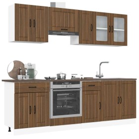 Mueble cocina Kalmar roble marrón 8 pzas madera contrachapada de , Armarios de cocina - Ref: Foro24-3314838, Precio: 552,62 €...