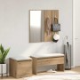 Set de muebles recibidor madera contrachapada roble artesanal de , Bancos para recibidores y almacenamiento - Ref: Foro24-332...