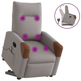 Sillón reclinable de masaje elevable tela gris taupé de , Sillones - Ref: Foro24-3324019, Precio: 282,18 €, Descuento: %