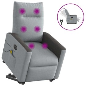 Sillón de masaje eléctrico reclinable elevable tela gris claro de , Sillones - Ref: Foro24-3324073, Precio: 319,06 €, Descuen...