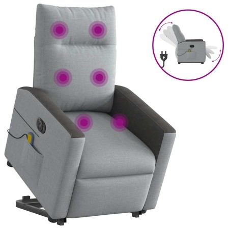 Sillón de masaje eléctrico reclinable elevable tela gris claro de , Sillones - Ref: Foro24-3324073, Precio: 319,06 €, Descuen...