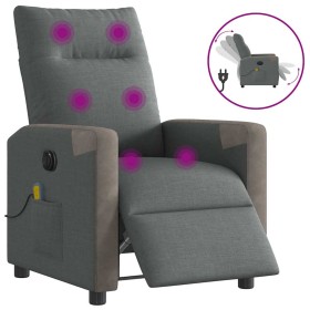 Sillón reclinable de masaje eléctrico tela gris oscuro de , Sillones - Ref: Foro24-3324086, Precio: 251,91 €, Descuento: %