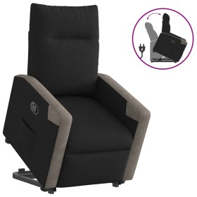 Sillón reclinable elevable tela negro de , Sillones - Ref: Foro24-3324092, Precio: 255,54 €, Descuento: %
