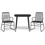 Juego de comedor de jardín 3 piezas ratán PVC negro de vidaXL, Conjuntos de jardín - Ref: Foro24-3060267, Precio: 226,43 €, D...